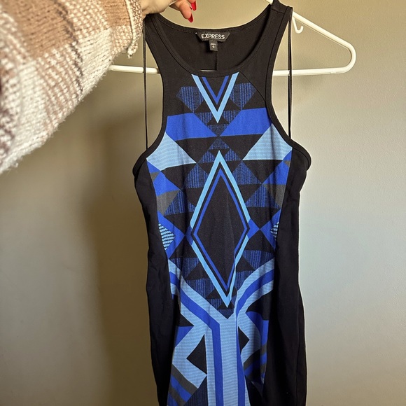 Express Geometric Short Body Con Dress Size Small - Picture 1 of 4